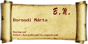 Borsodi Márta névjegykártya