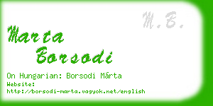 marta borsodi business card